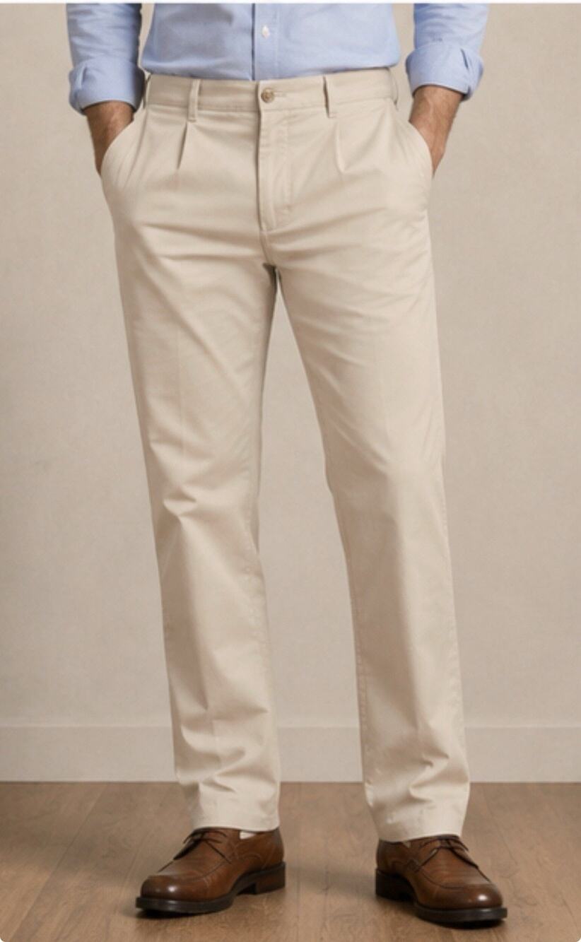 Ralph Lauren Dress Pants Men’s 38x32 Beige Flat Front Cotton